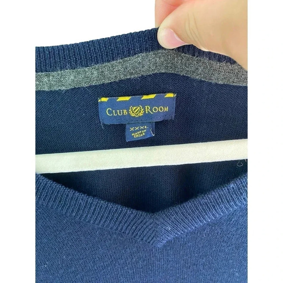 Club Room Men's Navy Blue merino wool Pullover Sweater Size XXL - Picture 4 of 5